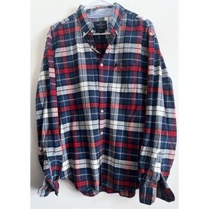 American Eagle Outfitters • Red White Blue Plaid Button Down Shirt